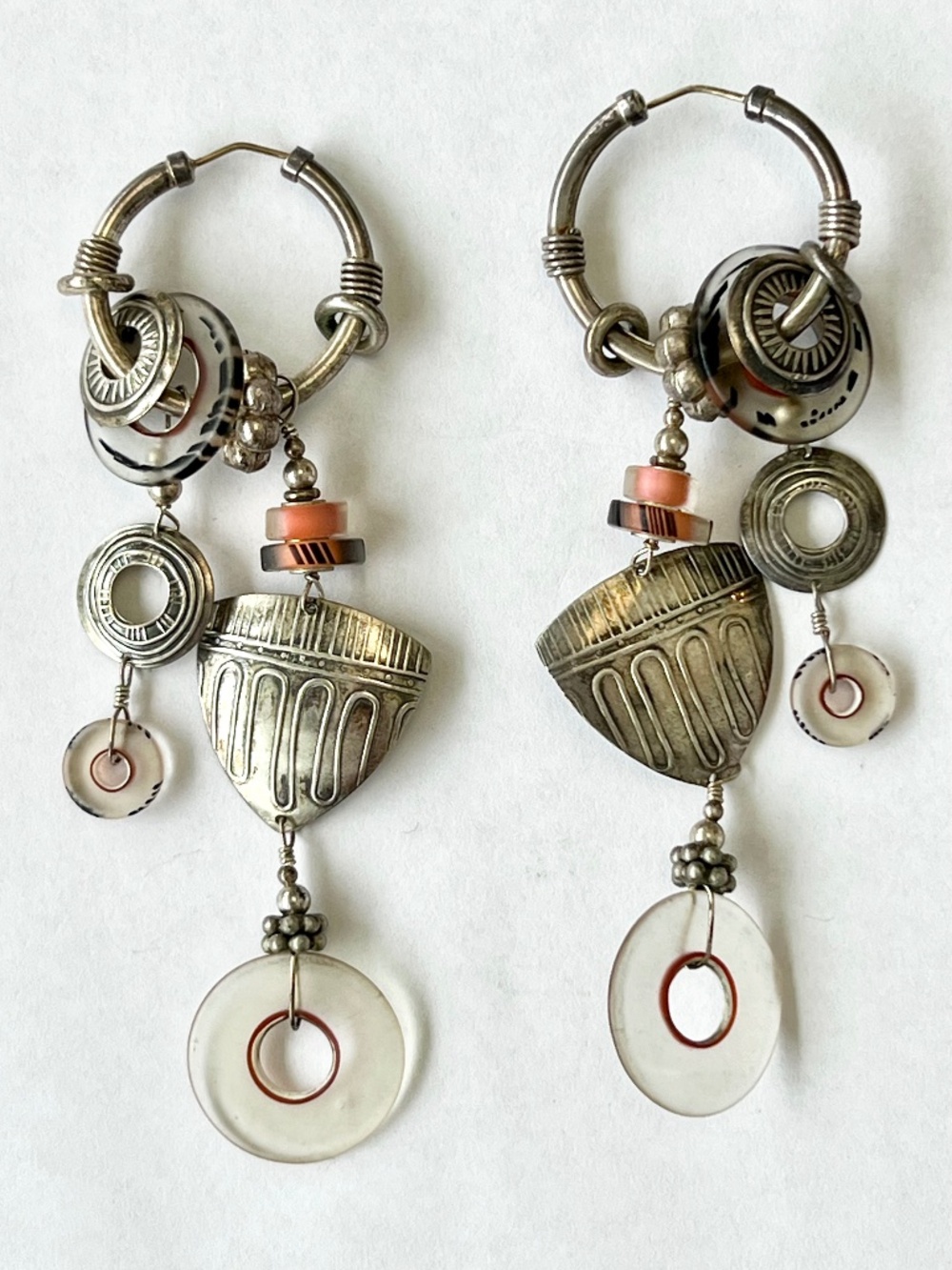 Vintage Tabra Tunoa Attributed 4.5” Statement Earrings